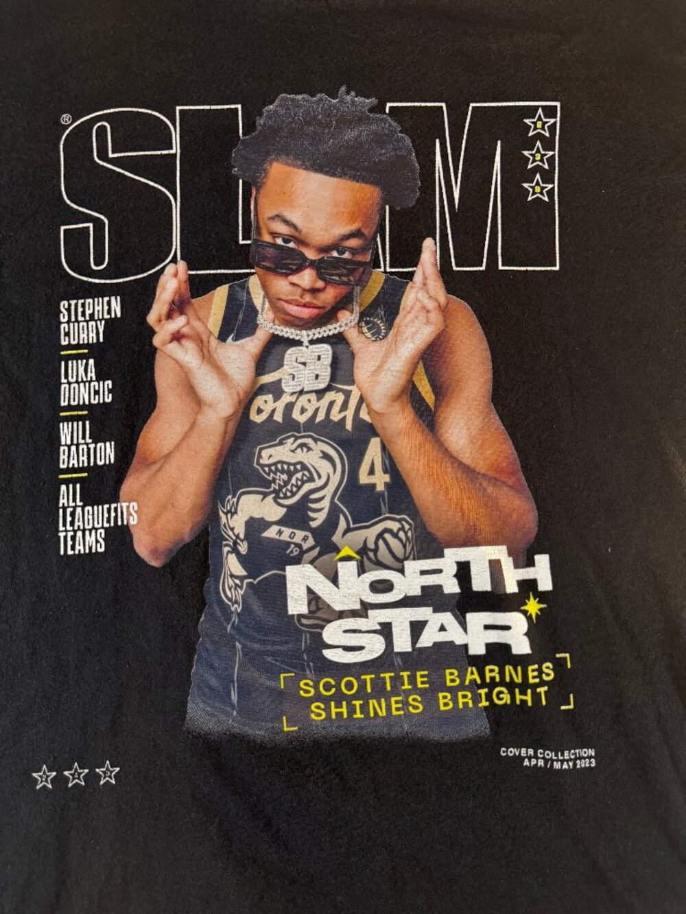 SLAM Magazine Scottie Barnes North Star Toronto Raptors NBA T-Shirt Black L